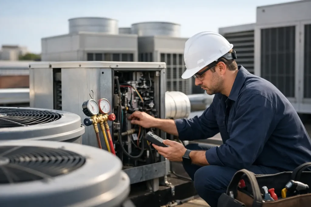Manutenção de sistema HVAC sem paradas caras